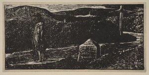 Il viaggio di Colinets: Pietra miliare segnata LXII miglia a Londra, dai Pastorali di Thornton da William Blake