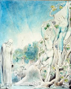 Comus incontra uno dei fratelli occupato a raccogliere frutta per nutrire Lady da William Blake