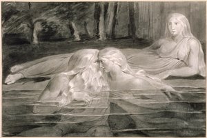 Har e Heva che si bagnano, Mnetha che osserva, c.1785-89 da William Blake