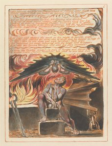 Sein Gespenst getrieben von den Sternenrädern der Söhne Albions... (Platte 6) da William Blake
