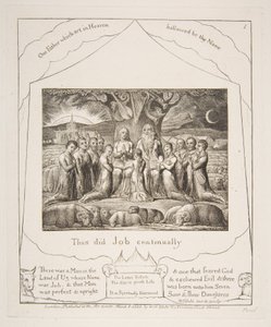 Giobbe e la sua famiglia, dalle Illustrazioni del Libro di Giobbe, 1825-26 da William Blake