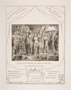 Giobbe e sua moglie restaurati alla prosperità, da Illustrazioni del Libro di Giobbe da William Blake