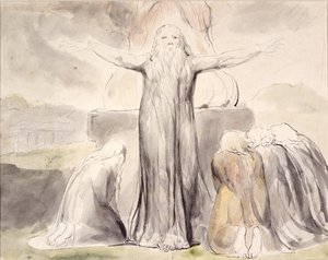 Il sacrificio di Giobbe: E il mio servo Giobbe pregherà per voi da William Blake