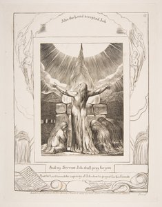 Il sacrificio di Giobbe, dalle Illustrazioni del Libro di Giobbe, 1825-26 da William Blake