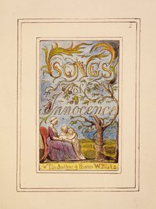 Pagina del titolo di Songs of Innocence: tavola 2 da Songs of Innocence and of Experience (copia R) c.1802-08 da William Blake