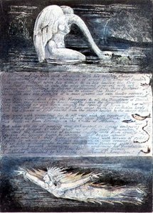 Tavola II, Gerusalemme, c.1804-20. Le figlie di Albion rappresentate da creature simili a cigni e pesci da William Blake
