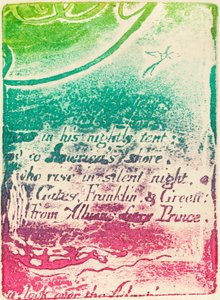 Ristampa da frammento di lastra cancellata per A Prophecy da William Blake