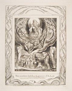 Satana che esce dalla presenza del Signore, dalle Illustrazioni del Libro di Giobbe, 1825-26 da William Blake