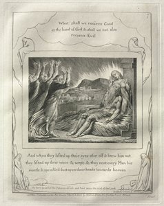 Il libro di Giobbe: No. 7, E quando alzarono gli occhi da lontano e non lo riconobbero... da William Blake