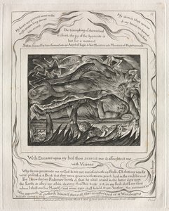 Il Libro di Giobbe: Tav. 11, Con sogni sul mio letto mi spaventi e mi terrorizzi / con visioni da William Blake