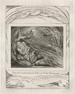 Il Libro di Giobbe: Pl. 13, Allora il Signore rispose a Giobbe dal turbine, 1825 da William Blake