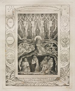 Il Libro di Giobbe: Tav. 14, Quando le stelle del mattino cantavano insieme, e tutti i / figli di Dio gridavano di gioia da William Blake