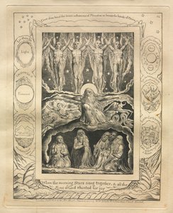 Il Libro di Giobbe: Tav. 14, Quando le stelle del mattino cantavano insieme e tutti i figli di Dio gridavano di gioia da William Blake