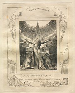 Il Libro di Giobbe: Pl. 18, E il mio servo Giobbe pregherà per voi, 1825 da William Blake