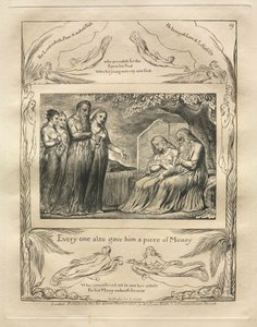 Il Libro di Giobbe: Tav. 19, Ognuno gli diede anche un pezzo di denaro da William Blake