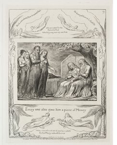 Il Libro di Giobbe: Tav. 19, Ognuno gli diede anche un pezzo di denaro da William Blake