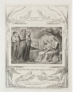 Il Libro di Giobbe: Pl. 19, Ognuno gli diede anche un pezzo di denaro da William Blake