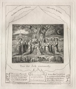 Il Libro di Giobbe: Tav. 1, Così fece Giobbe continuamente da William Blake