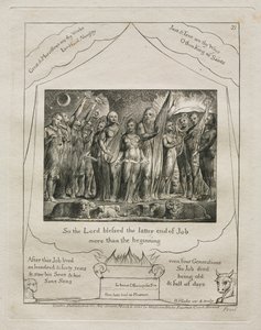 Il Libro di Giobbe: Tav. 21, Così il Signore benedisse la fine di Giobbe / più dell