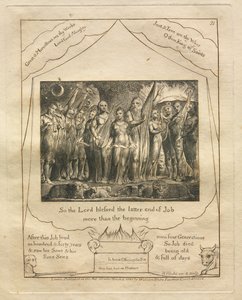 Il Libro di Giobbe: Tav. 21, Così il Signore benedisse la fine di Giobbe più dell