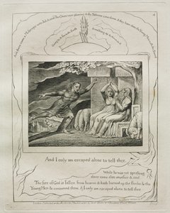 Il Libro di Giobbe: Tav. 4, E io solo sono scampato per raccontartelo da William Blake