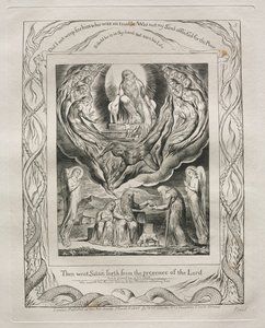 Il Libro di Giobbe: Tav. 5, Allora Satana uscì dalla presenza del Signore da William Blake