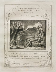 Il libro di Giobbe: Pl. 7, E quando alzarono gli occhi da lontano e non lo riconobbero..., 1825 da William Blake