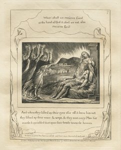 Il Libro di Giobbe: Pl. 7, E quando alzarono gli occhi da lontano e non lo riconobbero..., 1825 da William Blake