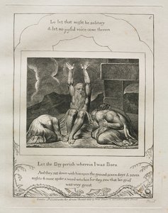 Il Libro di Giobbe: Pl. 8, Perisca il giorno in cui nacqui, 1825