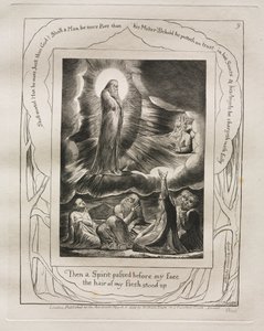 Il Libro di Giobbe: Tav. 9, Allora uno spirito passò davanti al mio volto / i peli della mia carne si rizzarono da William Blake