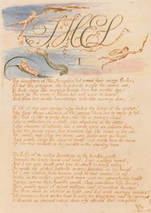 Il libro di Thel, tavola 3, "Thel / I / Le figlie di Mne Seraphim . . . ." da William Blake