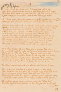 Il Libro di Thel, Tavola 5, II., O piccola Nuvola... da William Blake
