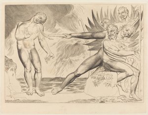 Il cerchio dei funzionari corrotti; i diavoli che tormentano Ciampolo da William Blake