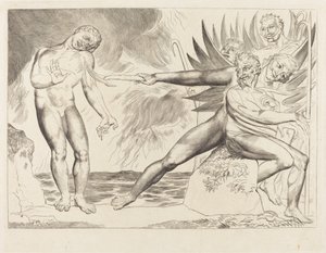 Il cerchio dei funzionari corrotti; i diavoli che tormentano Ciampolo da William Blake