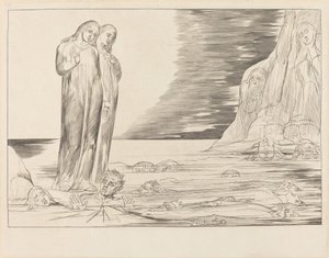 Il Cerchio dei Traditori; Il Piede di Dante Colpisce Bocca degli Abbate da William Blake