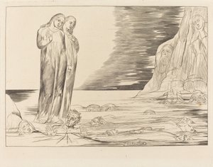 Il Cerchio dei Traditori; Il Piede di Dante Colpisce Bocca degli Abbate da William Blake