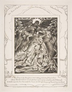 La distruzione dei figli di Giobbe, dalle Illustrazioni del Libro di Giobbe da William Blake