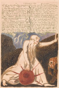 Il primo libro di Urizen, tavola 20, "Delle montagne abbandonate dalla vita..." (Bentley 23) da William Blake