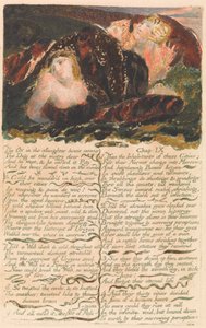 Il primo libro di Urizen, tavola 23: "Il bue nel macello geme..." (Bentley 25) da William Blake