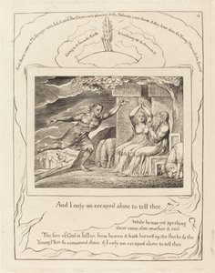 I messaggeri raccontano a Giobbe delle sue disgrazie da William Blake