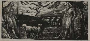 Thenot rimprovera Colinet, Lightfoot sullo sfondo, da Le Pastorali di Virgilio da William Blake