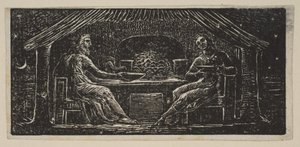 Thenot e Colinet mangiano il loro pasto serale, da Le pastorali di Virgilio di Thornton