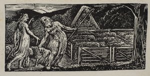 Thenot e Colinet guidano i loro greggi insieme, dai Pastorali di Virgilio di Thornton da William Blake