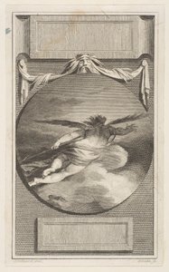 Figura alata che vola tra le nuvole