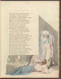 Pensieri notturni di Young, Pagina 7, "Fino al rintocco della morte, la cui lingua di ferro irrequieta" da William Blake