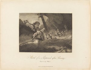 Schizzo di un naufragio da William Blake after George Romney