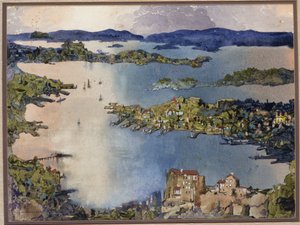 Un mare chiuso (Porto di Sydney), c.1895 da William Blamire Young
