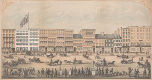 Vista di Park Place, New York, da Broadway a Church Street, lato nord, A.D. 1854 da William Boell