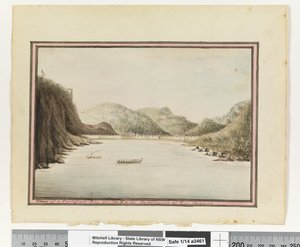 Opp. p. 39. `Vista di una baia fortificata sul lato E dell