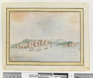 Ingresso di Port Jackson 27 gennaio 1788, c.1802 da William Bradley